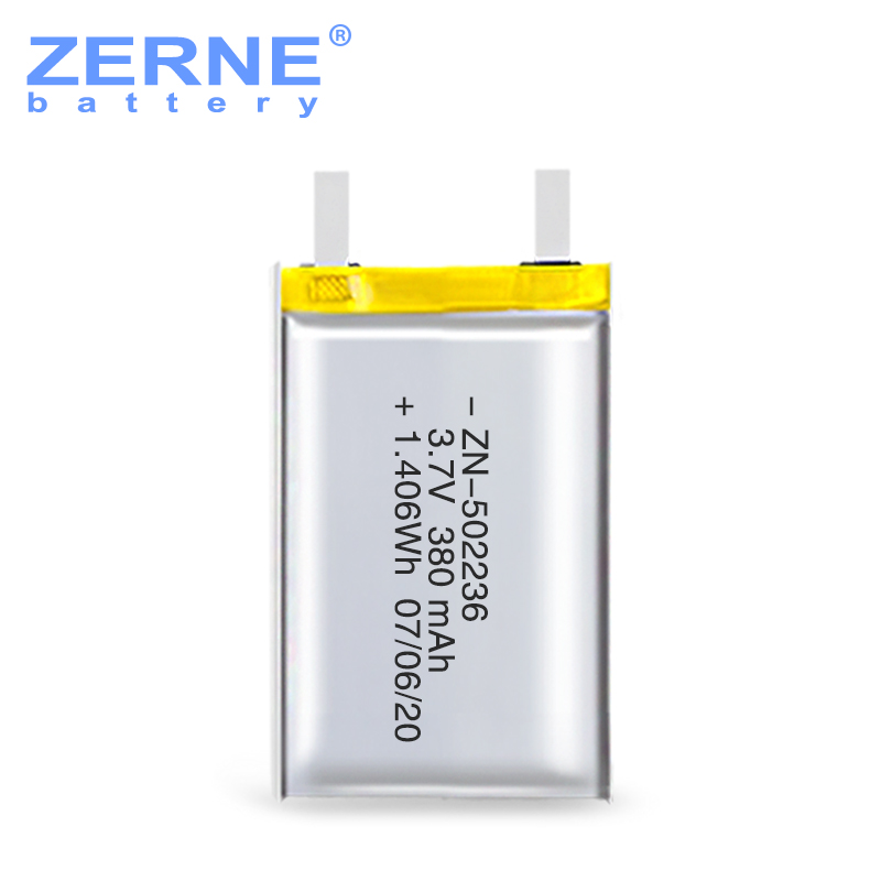502236 UL1642/UN38.3 certificated 3.7v 380mAh mini lipo battery lithium polymer