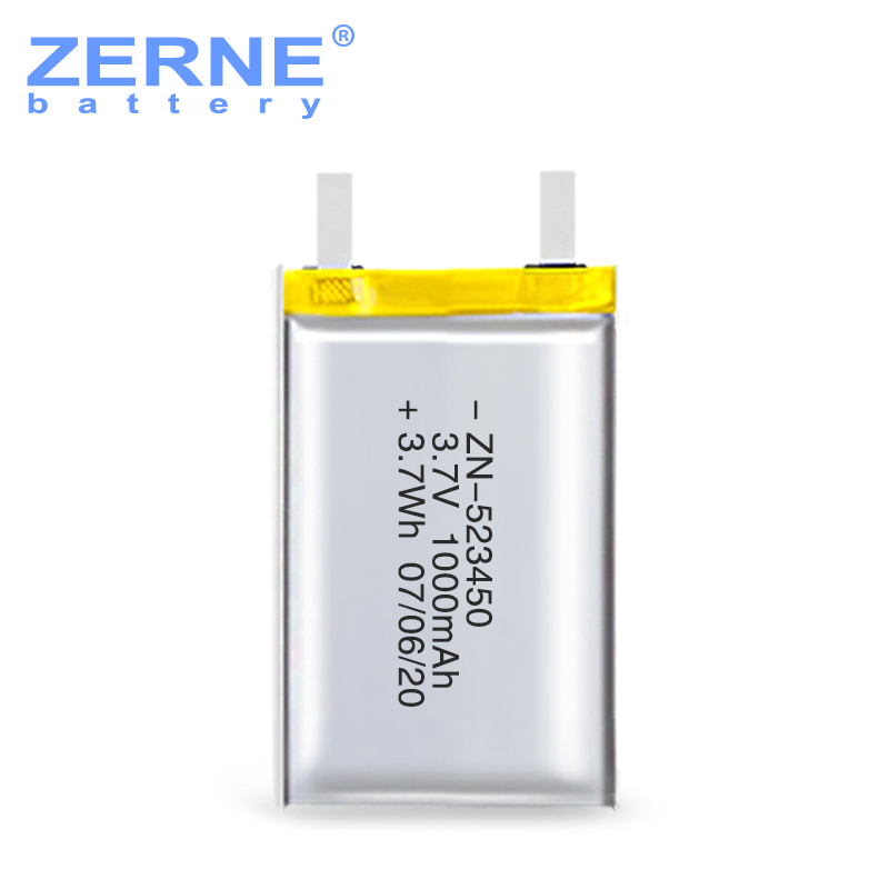 ZERNE 523450 3.7V 1000mAh 2000 3000 mAh Flat Rechargeable 7.4V Li Polymer Battery Digital Batteries